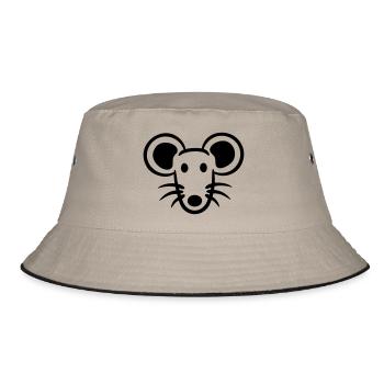 Maus Mäuschen Süße Kleine Ratte Nager Freundlich - Bucket Hat - Khaki/Schwarz - Vorne