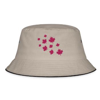 Maple Leaves - Bucket Hat - khaki/black - Front