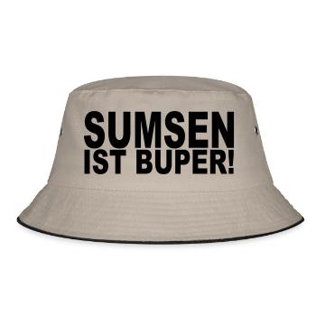 Sumsen ist buper! - Bucket Hat - Khaki/Schwarz - Vorne