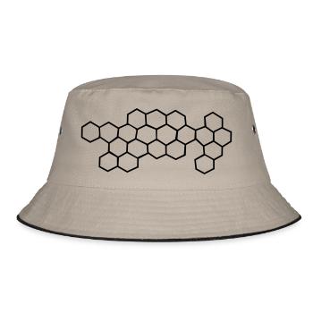 bienenwaben - Bucket Hat - Khaki/Schwarz - Vorne