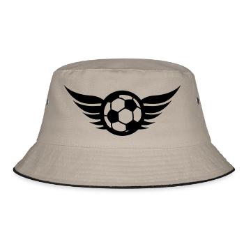 Fußball flügel - Bucket Hat - Khaki/Schwarz - Vorne