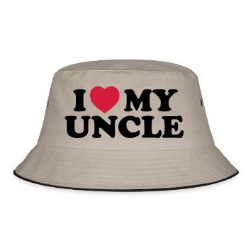 I love my uncle - Bucket Hat - Khaki/Schwarz - Vorne