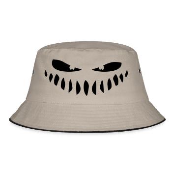 boese monster augen mund gefaehrlich comic cartoon - Bucket Hat - Khaki/Schwarz - Vorne