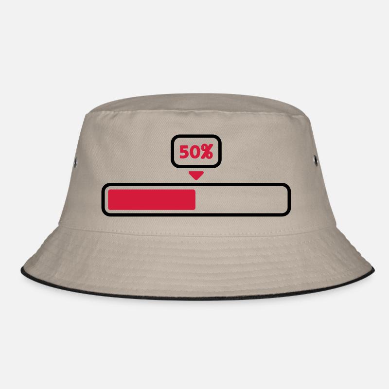 50 % - Bucket Hat - Khaki/Schwarz
