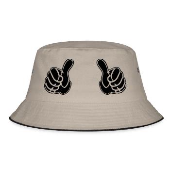 pair of pointing hands - Bucket Hat - khaki/black - Front