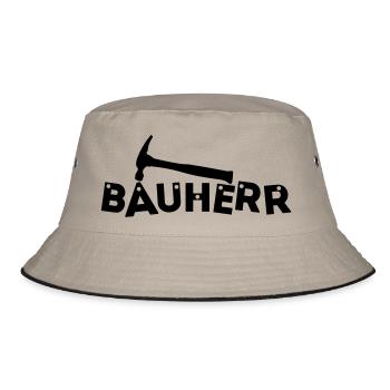 BAUHERR - Bucket Hat - Khaki/Schwarz - Vorne