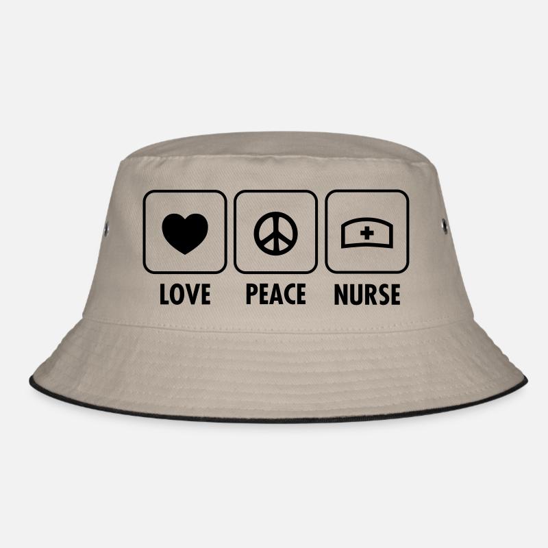 Love, Peace, Nurse Bucket Hat