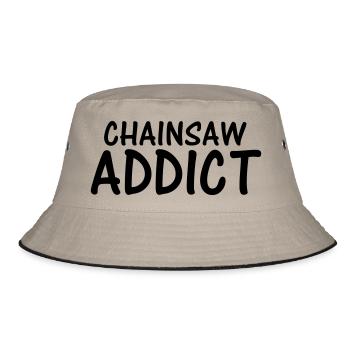 chainsaw addict - Bucket Hat - khaki/black - Front