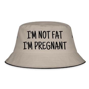 Fat - Chubby - Sport - Diet - Humor - Plump - Joke - Bucket Hat - khaki/black - Front