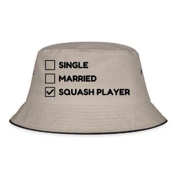 Squash Sport Game Match Champion Victory - Bucket Hat - Khaki/Schwarz - Vorne