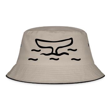 Flosse Schwanzflosse - Bucket Hat - Khaki/Schwarz - Vorne