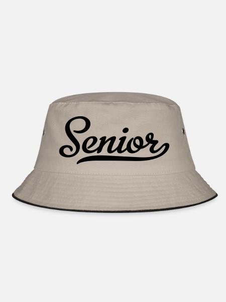 Senior - Bucket Hat - Khaki/Schwarz - Vorne