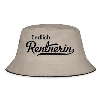 RENTNERIN - Bucket Hat - Khaki/Schwarz - Vorne