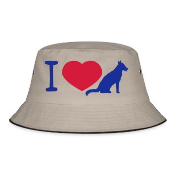 Chien J’aime les chiens Symbole du cœur Logo J’aime les chiens - Bob - kaki/noir - Devant