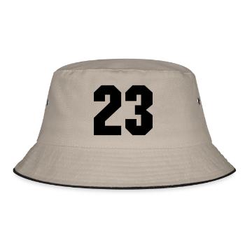 Ziffer Zahl Nummer 23 - Bucket Hat - Khaki/Schwarz - Vorne