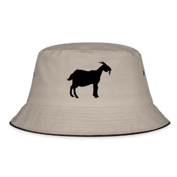 goat animal - Bucket Hat - khaki/black - Front