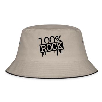 100_pro_rock__f1 - Bucket Hat - khaki/black - Front