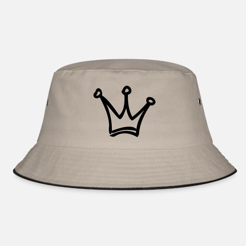 krone - Bucket Hat - Khaki/Schwarz