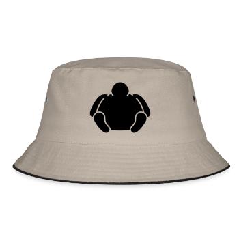 Sitting Fat Man - Bucket Hat - khaki/black - Front
