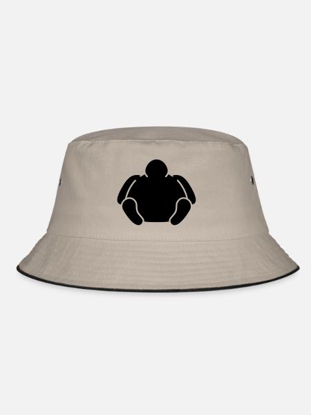 Sitting Fat Man - Bucket Hat - khaki/black - Front