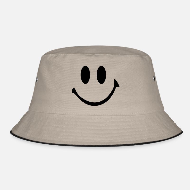 Smiley - Bucket Hat - Khaki/Schwarz