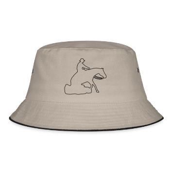 Sliding Stop Silhoutte Rand - Bucket Hat - Khaki/Schwarz - Vorne