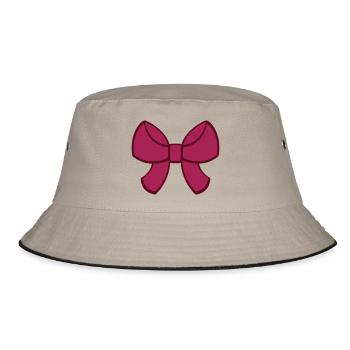 pink bow hairband schoen huebsch girl maedch - Bucket Hat - khaki/black - Front