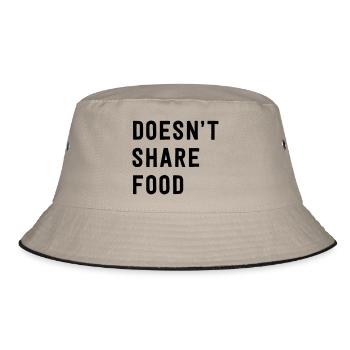 Doesn't share food - Bucket Hat - khaki/black - Front