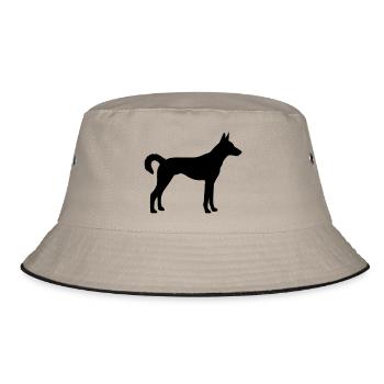kritikos lagonikos silhouette dog - Bucket Hat - Khaki/Schwarz - Vorne