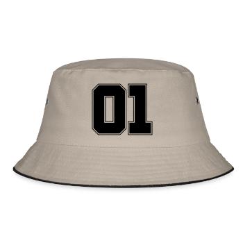01 design - Bucket Hat - Khaki/Schwarz - Vorne