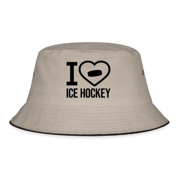 Puck Ice Hockey - Bucket Hat - khaki/black - Front