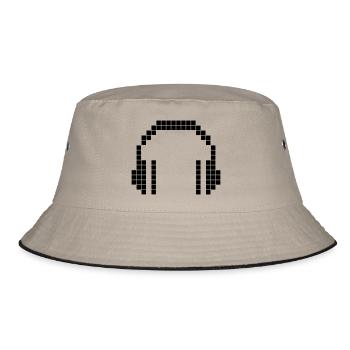 8 BIT Headphones - Bucket Hat - khaki/black - Front