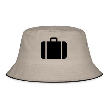 suitcase,travel,airport,train station - Bucket Hat - khaki/black - Front