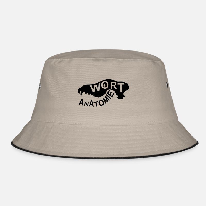 Wort Anatomie Logo - Bucket Hat - Khaki/Schwarz