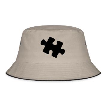puzzle - Bucket Hat - Khaki/Schwarz - Vorne