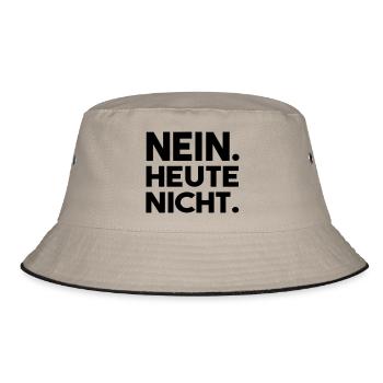 Nein. Heute nicht. - Bucket Hat - Khaki/Schwarz - Vorne