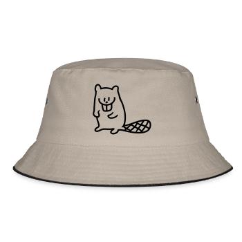 Biber - line - Bucket Hat - Khaki/Schwarz - Vorne