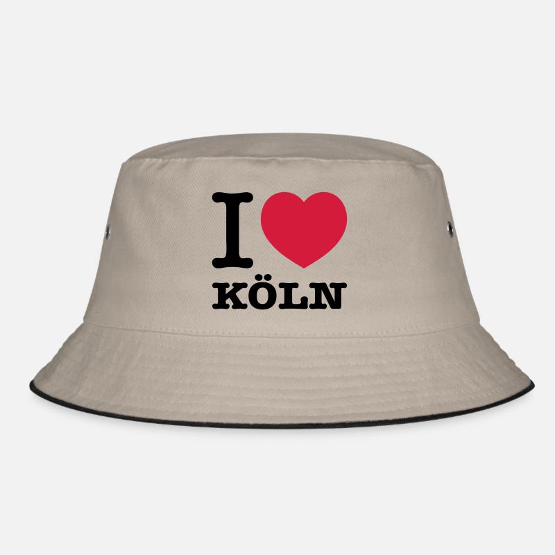 I love Köln - Bucket Hat - Khaki/Schwarz