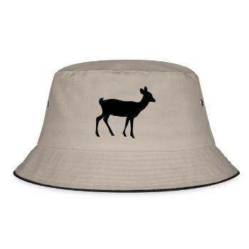Reh silhouette - Bucket Hat - Khaki/Schwarz - Vorne