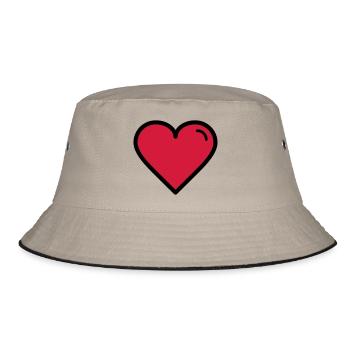 Valentine's Heart - Bucket Hat - khaki/black - Front