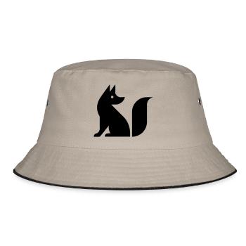 Cute fox illustration - Bucket Hat - khaki/black - Front