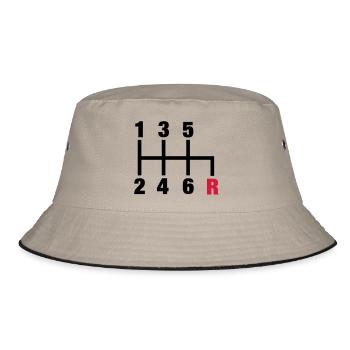 racing_gangschaltung_rueckwaerts__f2 - Bucket Hat - khaki/black - Front