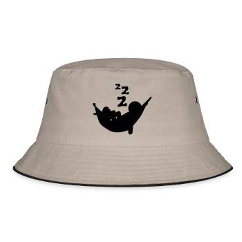 hammock siesta nap sleep snoring personal - Bucket Hat - khaki/black - Front
