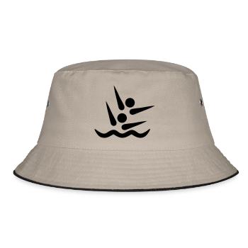 Synchronschwimmen - Bucket Hat - Khaki/Schwarz - Vorne