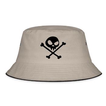 tete de mort pirat tribal skull in a funny comics - Bob - kaki/noir - Devant
