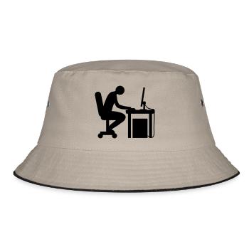 Computer desk nerd - Bucket Hat - khaki/black - Front