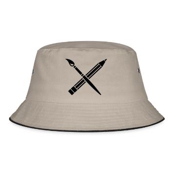 Künstler - Bucket Hat - Khaki/Schwarz - Vorne