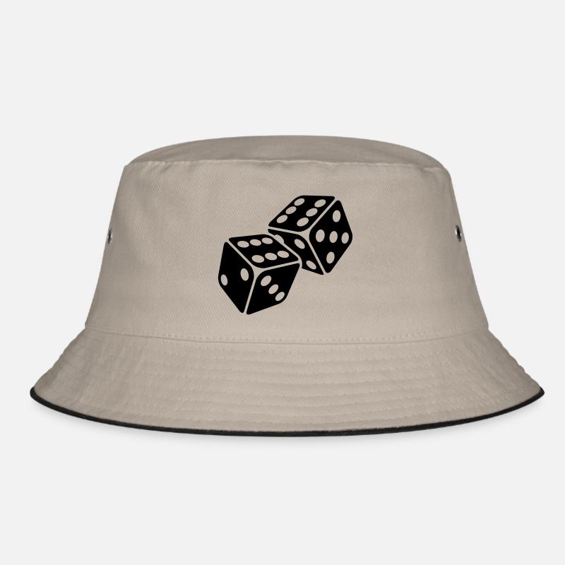 Würfel 6er Pasch - Sechserpasch - Bucket Hat - Khaki/Schwarz