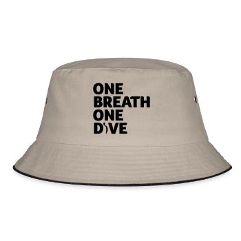 One Breath One Dive IV Apnoetaucher Freediving - Bucket Hat - Khaki/Schwarz - Vorne