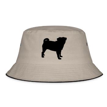 Pug - Bucket Hat - khaki/black - Front